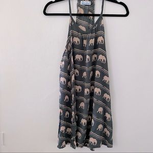 Ava Sky Fighting Eel Dress Star size small elephant print